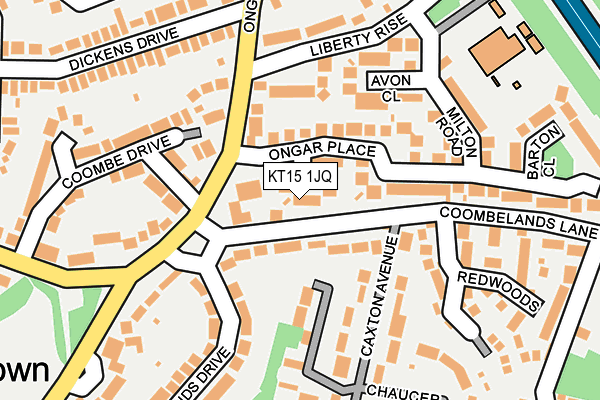 KT15 1JQ map - OS OpenMap – Local (Ordnance Survey)