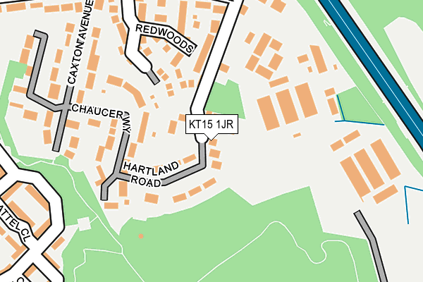 KT15 1JR map - OS OpenMap – Local (Ordnance Survey)