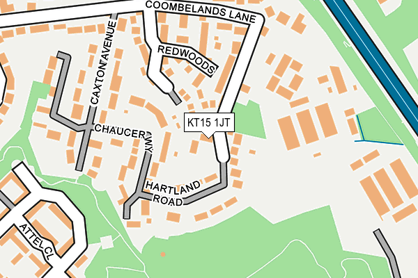 KT15 1JT map - OS OpenMap – Local (Ordnance Survey)
