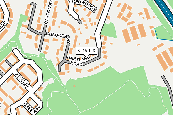 KT15 1JX map - OS OpenMap – Local (Ordnance Survey)