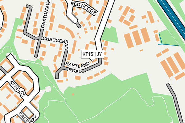 KT15 1JY map - OS OpenMap – Local (Ordnance Survey)