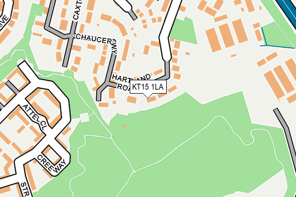 KT15 1LA map - OS OpenMap – Local (Ordnance Survey)