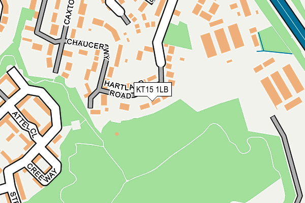 KT15 1LB map - OS OpenMap – Local (Ordnance Survey)