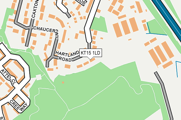 KT15 1LD map - OS OpenMap – Local (Ordnance Survey)