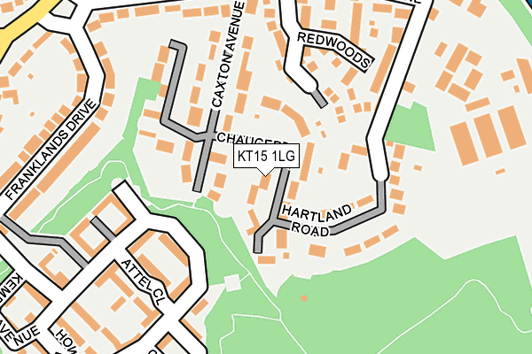 KT15 1LG map - OS OpenMap – Local (Ordnance Survey)