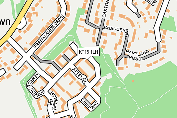 KT15 1LH map - OS OpenMap – Local (Ordnance Survey)