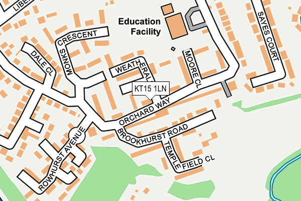 KT15 1LN map - OS OpenMap – Local (Ordnance Survey)