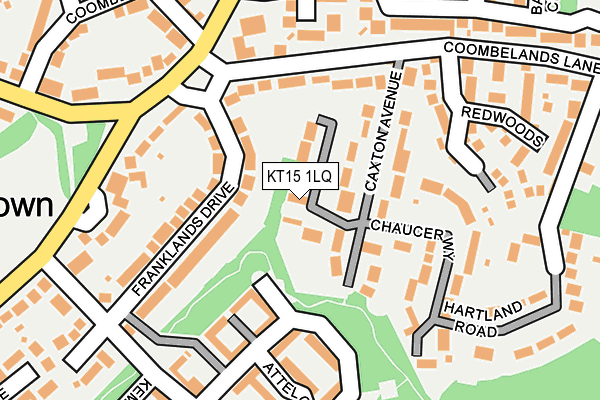 KT15 1LQ map - OS OpenMap – Local (Ordnance Survey)