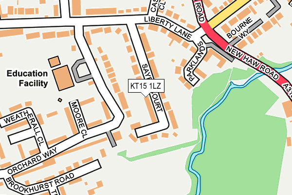 KT15 1LZ map - OS OpenMap – Local (Ordnance Survey)