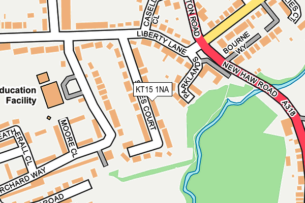 KT15 1NA map - OS OpenMap – Local (Ordnance Survey)