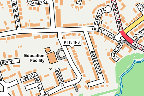 KT15 1NB map - OS OpenMap – Local (Ordnance Survey)