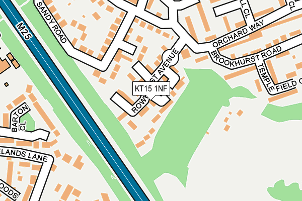 KT15 1NF map - OS OpenMap – Local (Ordnance Survey)