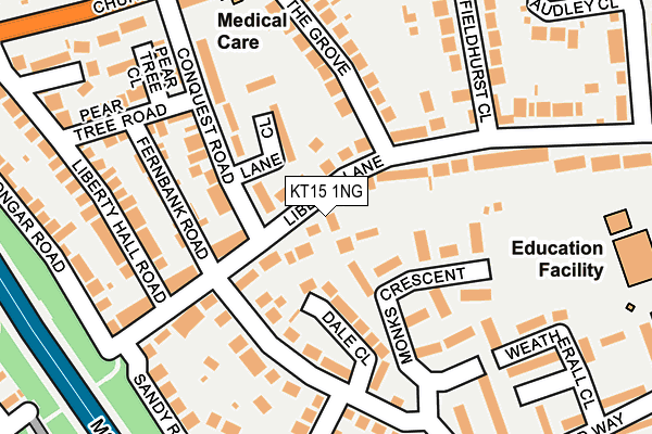 KT15 1NG map - OS OpenMap – Local (Ordnance Survey)
