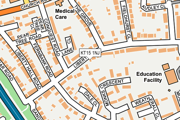 KT15 1NJ map - OS OpenMap – Local (Ordnance Survey)