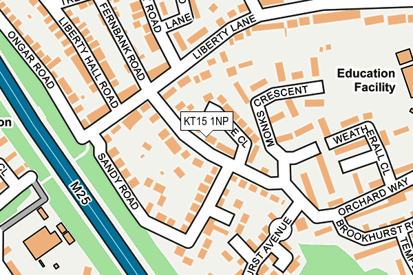 KT15 1NP map - OS OpenMap – Local (Ordnance Survey)