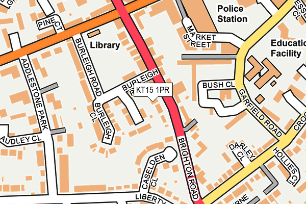 KT15 1PR map - OS OpenMap – Local (Ordnance Survey)