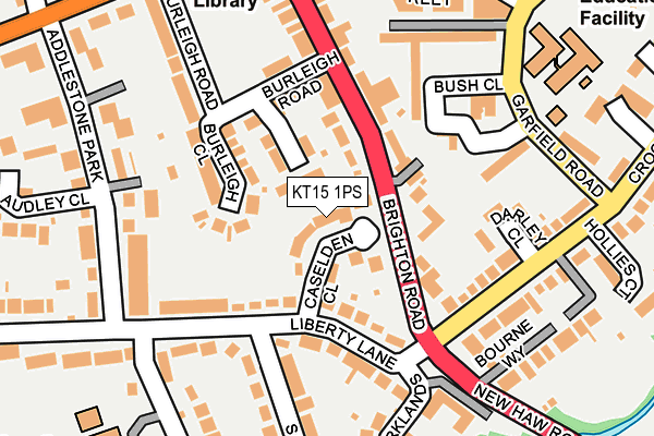 KT15 1PS map - OS OpenMap – Local (Ordnance Survey)
