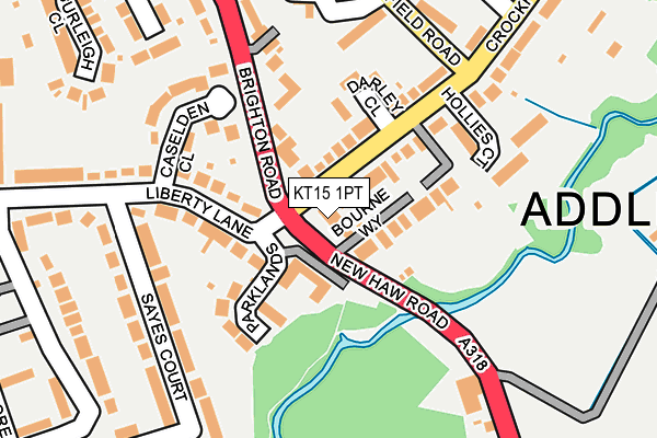 KT15 1PT map - OS OpenMap – Local (Ordnance Survey)