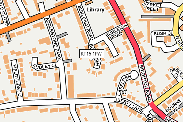 KT15 1PW map - OS OpenMap – Local (Ordnance Survey)