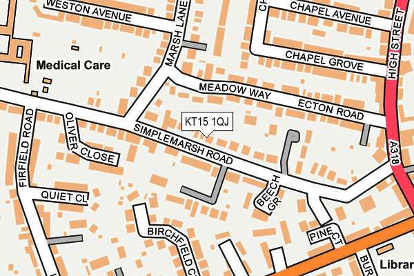 KT15 1QJ map - OS OpenMap – Local (Ordnance Survey)