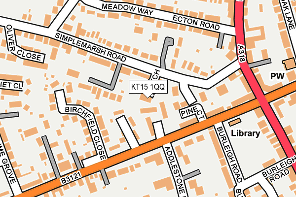 KT15 1QQ map - OS OpenMap – Local (Ordnance Survey)