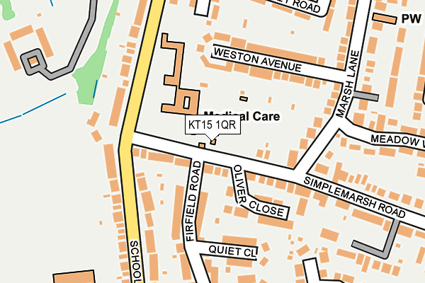 KT15 1QR map - OS OpenMap – Local (Ordnance Survey)