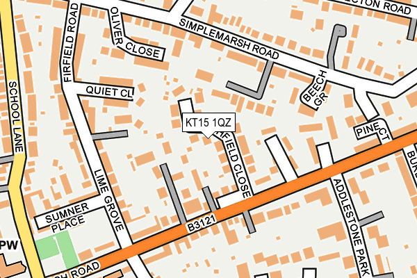 KT15 1QZ map - OS OpenMap – Local (Ordnance Survey)