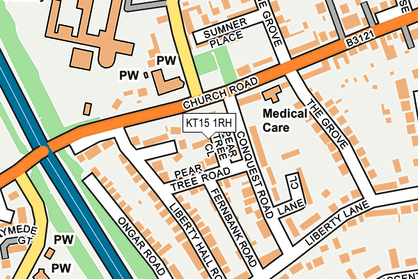 KT15 1RH map - OS OpenMap – Local (Ordnance Survey)