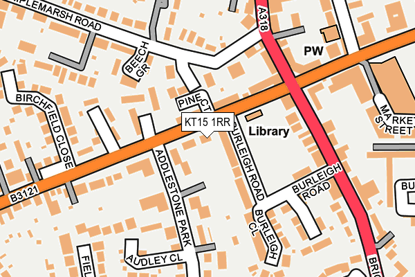 KT15 1RR map - OS OpenMap – Local (Ordnance Survey)