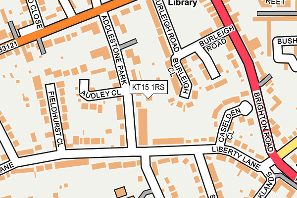 KT15 1RS map - OS OpenMap – Local (Ordnance Survey)