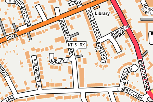 KT15 1RX map - OS OpenMap – Local (Ordnance Survey)