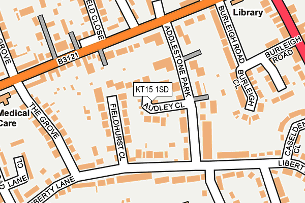KT15 1SD map - OS OpenMap – Local (Ordnance Survey)