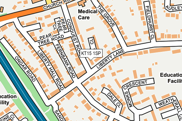 KT15 1SP map - OS OpenMap – Local (Ordnance Survey)