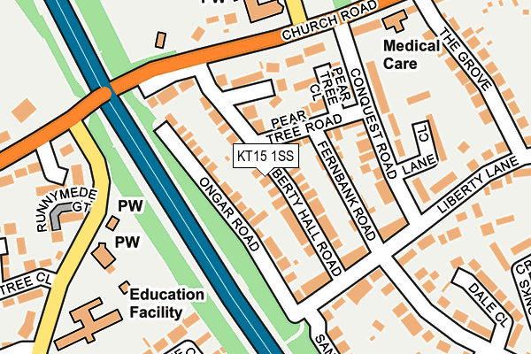 KT15 1SS map - OS OpenMap – Local (Ordnance Survey)