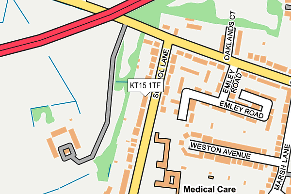 KT15 1TF map - OS OpenMap – Local (Ordnance Survey)