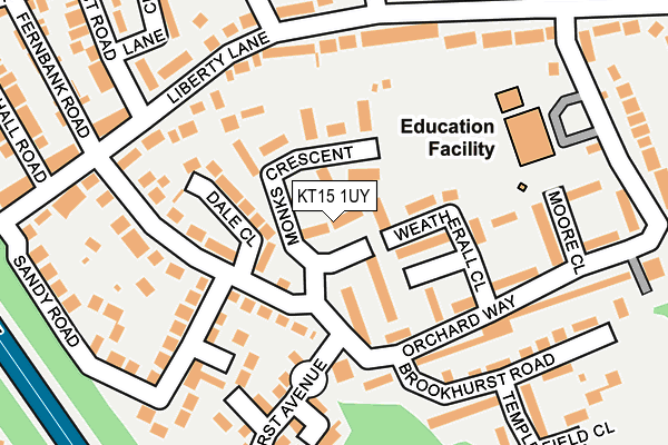 KT15 1UY map - OS OpenMap – Local (Ordnance Survey)