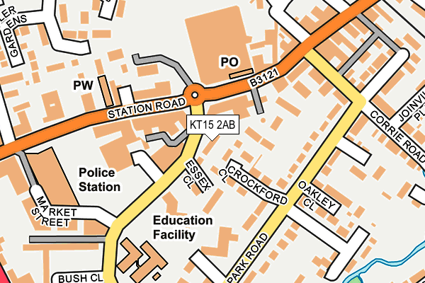 KT15 2AB map - OS OpenMap – Local (Ordnance Survey)