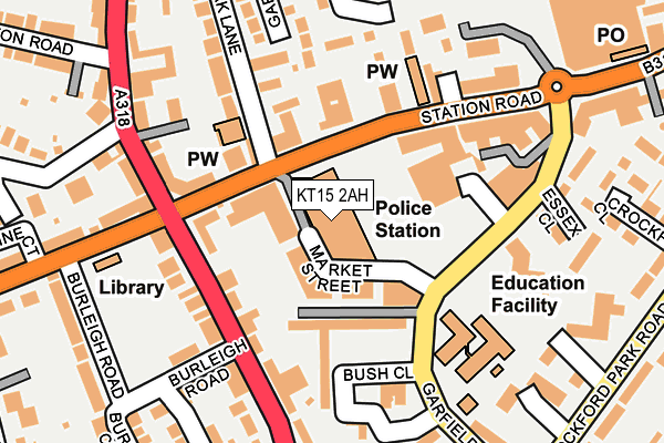 KT15 2AH map - OS OpenMap – Local (Ordnance Survey)