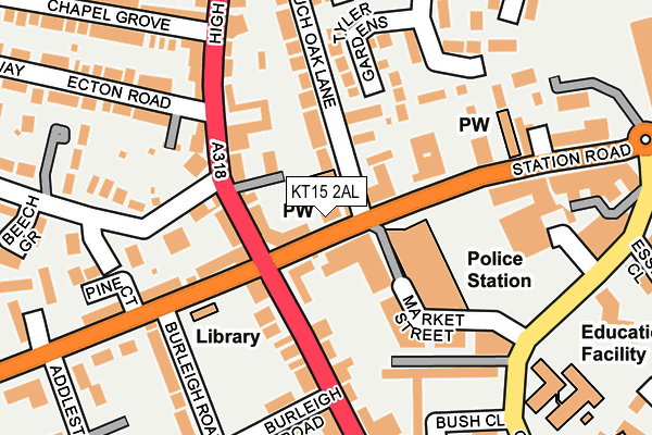 KT15 2AL map - OS OpenMap – Local (Ordnance Survey)