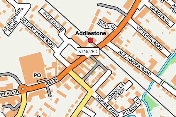 KT15 2BD map - OS OpenMap – Local (Ordnance Survey)