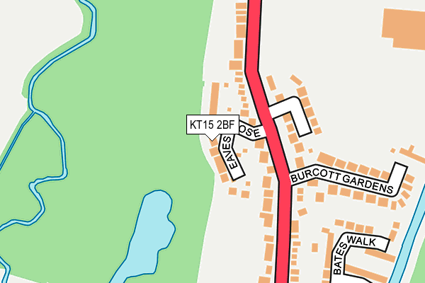 KT15 2BF map - OS OpenMap – Local (Ordnance Survey)