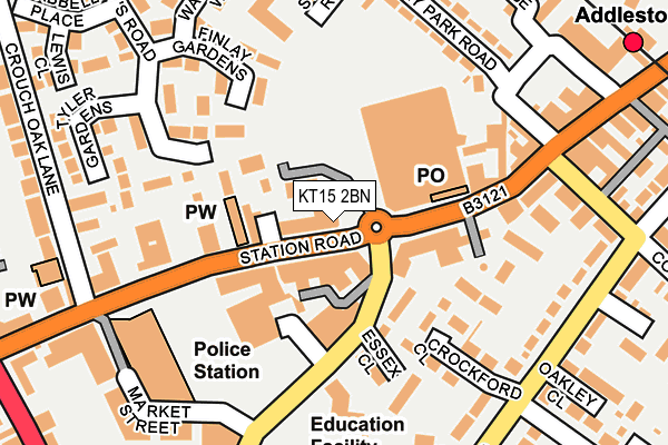 KT15 2BN map - OS OpenMap – Local (Ordnance Survey)