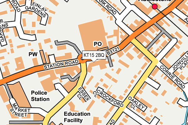KT15 2BQ map - OS OpenMap – Local (Ordnance Survey)