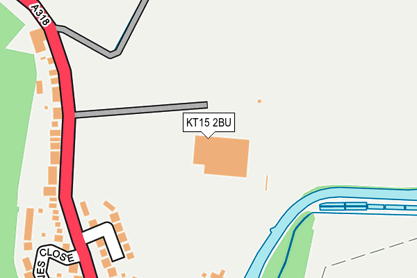 KT15 2BU map - OS OpenMap – Local (Ordnance Survey)