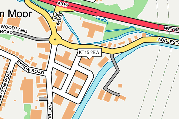 KT15 2BW map - OS OpenMap – Local (Ordnance Survey)
