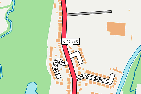 KT15 2BX map - OS OpenMap – Local (Ordnance Survey)