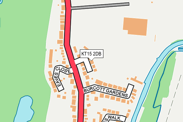 KT15 2DB map - OS OpenMap – Local (Ordnance Survey)