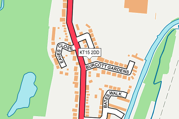 KT15 2DD map - OS OpenMap – Local (Ordnance Survey)