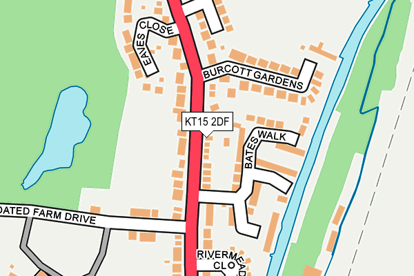 KT15 2DF map - OS OpenMap – Local (Ordnance Survey)