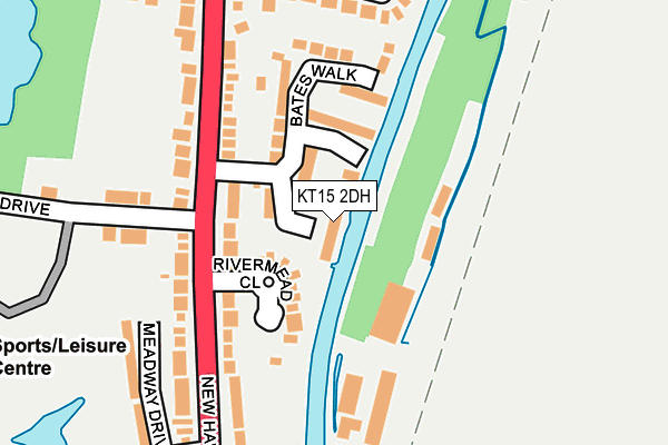 KT15 2DH map - OS OpenMap – Local (Ordnance Survey)